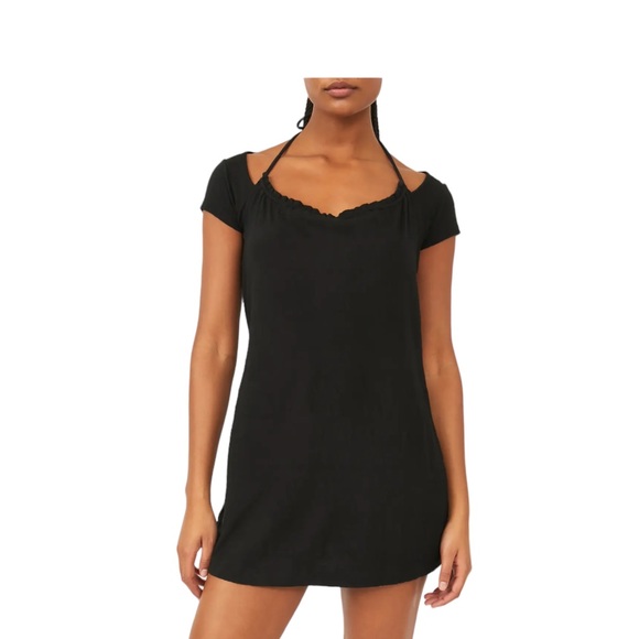 Free People Beach VIVI MINI Dress Cover Up Black Woman Small New Tags Coastal - Picture 1 of 15